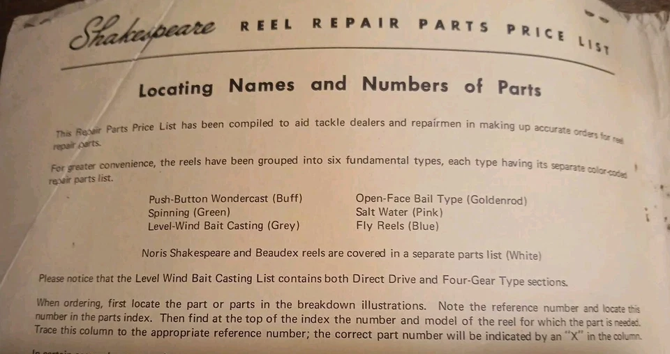 Shakespeare Reel Repair Parts Price List Sept 1967-Seven Booklets  - Image 4 of 4