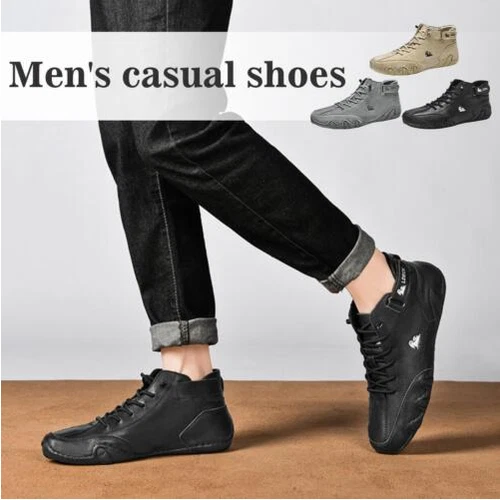 Stivali scamosciati alla moda chiusura alti uomo scarpe casual cotone taglia UK NUOVI - Foto 7 di 34