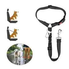 Dog Seat Belt for Car 3-in-1 Dog Leash Seatbelt Bungee Adjustable  Reflective