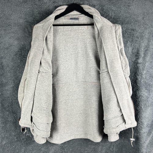 Vintage GUL Full Zip Fleece Sweater Grey Check Flannel Mens Medium Surfwear 90s - Picture 9 of 15