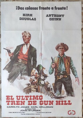 1959 Original Spanish movie POSTER Last Train western Kirk Douglas Anthony Quinn