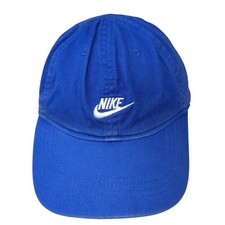 Nike Swoosh Strapback Hat Blue Youth One Size Adjustable Embroidered