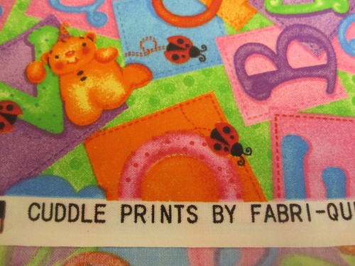 Cuddle Prints Fabri-Quilt Alphabet Blocks Multicolored Fabric piece 1yd 24" x 34 - Picture 6 of 7