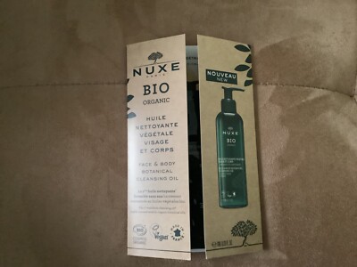 NEW NUXE BIO ORGANIC PARIS Face and Body Botanical Cleansing Oil Card Sample 7ml