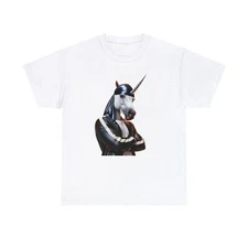 Unisex Adult T Shirt Streetwear Unicorn Gangster Durag Funny Graphic Tee Horse