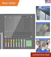 Acrylic Magnetic Chore Chart for Adults, 12x9.5 in Fridge Board Clear Dry E...