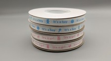 It's a Boy & It's a Girl Ribbons 3/8 in by 25 Yards, Baby shower, welcome
