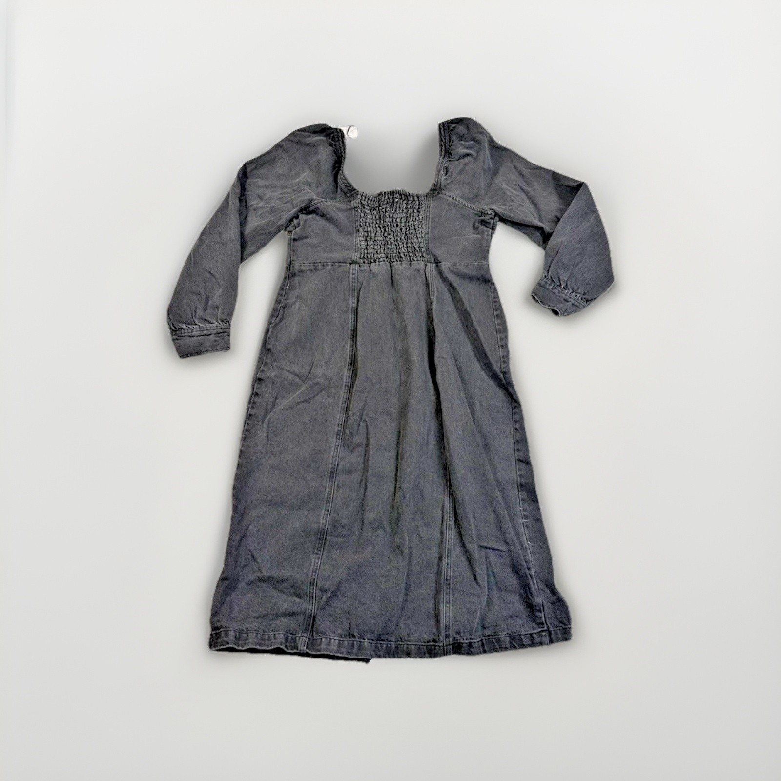 Future Collective Kahlana Brown Long Sleeve Denim Zip Front Black Dress Size 16