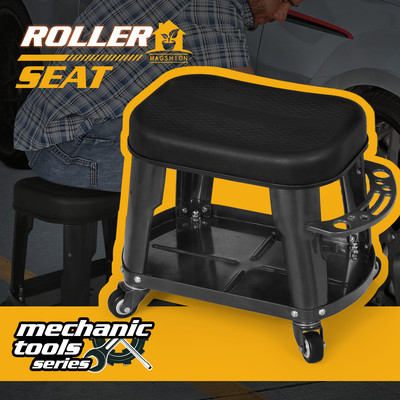 Black Rolling Garage Automotive Work Shop Stool Repair Creeper Seat w/Tool Tray