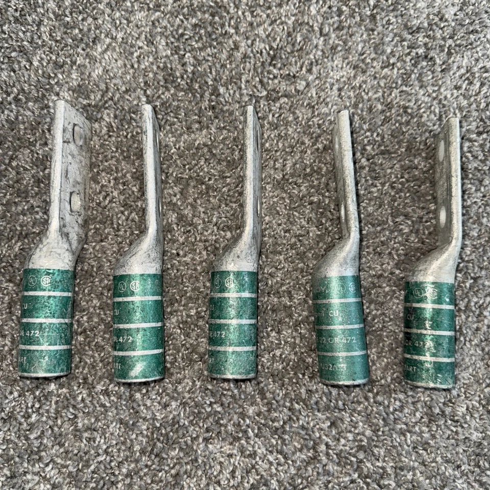 🔥 (5) lot BURNDY YA362N 2-Hole Lug Compression 600 kcmil 1-3/4"-1/2” hole - Image 4 of 4