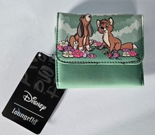 Cartera Disney Fox and the Hound Soft Tag Loungefly triple nueva con etiquetas