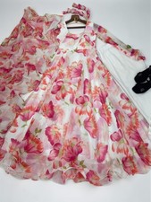 Indian Floral Organza Silk Anarkali Gown Dupatta Set Digital Print Festive Party