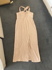 Topshop Size 18 Cream Beige Strappy Long Occasion Evening Wedding Dress BNWT New