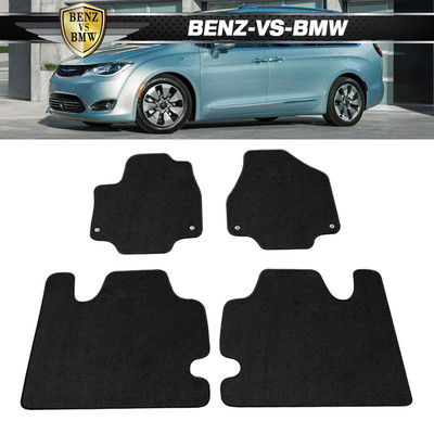Fits 17-21 Chrysler Pacifica Floor Mats Front Rear Black Carpet 4PCS Set