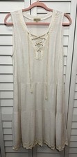 Democracy Sleeveless Linen Blend Tiered Dress Coastal Beach Women’s Size Large
