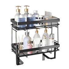 2-Tier Bathroom Over The Toilet Storage Shelf, Large Capacity No Drilling Bat...