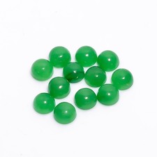 Natural Green Jade Cabochon Round Shape Calibrated Gemstone For Jewelry