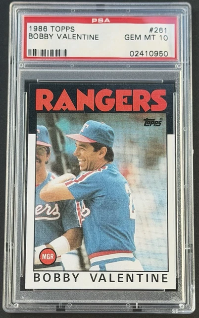 1986 Topps #261 Bobby Valentine PSA 10 GEM MINT Texas Rangers POP 6-Super TOUGH!