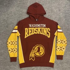 Washington Redskins Knit Hoodie Sweater Mens Large Red Football NFL Team Apparel