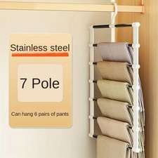 Multi-Layer Foldable Pant Trouser Hanger Closet Space Saver Organiser Cloth Rack