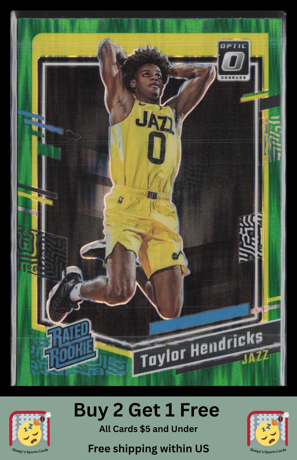 Taylor Hendricks 2023-24 Donruss Optic #233 Green Shock