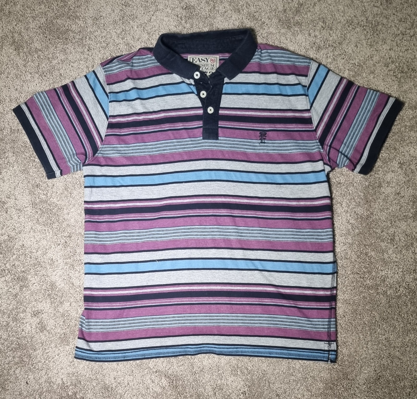 Easy Premium Vintage 1973 Polo T-shirt Men's L Multicoloured Top Wear (D1)