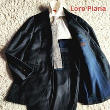 Loro Piana Men's Suit Set, Navy Stripe, Wool, Size 48, Pre-Owned