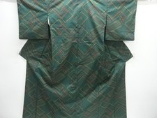 7733590: JAPANESE KIMONO / DORO OSHIMA TSUMUGI / WOVEN ABSTRACT / 5MARUKI