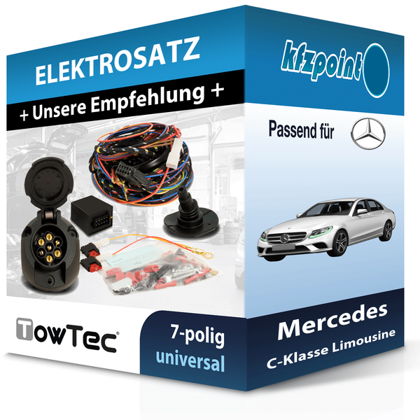 Towtec E-Satz 7Polig Universell Passend für Mercedes C-Klasse Limousine-image