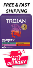 Trojan Variety Pack Lubricated Latex Condoms, 40 Count . FREE SHIPPING