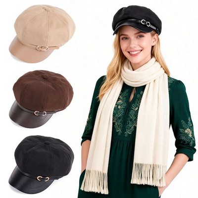 Women's Vintage Style Newsboy Cap Paperboy Visor Cabbie Hat Beret