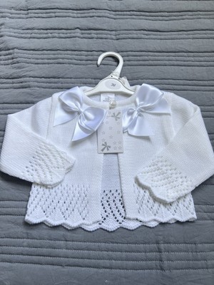 Baby Mädchen weiß jetzt Strickjacke 3 Monate 