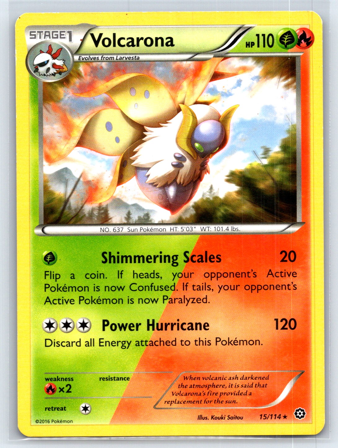 Volcarona 15/114 - XY - Steam Siege - Rare - Lightly played