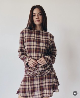 ZARA NWT WOMAN SS25 PLAID MINI DRESS ECRU / MAROON | 9632/152 ALL SIZES |  eBay