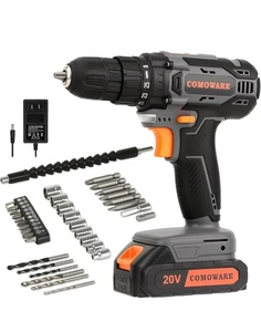 Cordless Drill Set, 20V Electric Power Drill Set,1 Battery & Charger, 3/8"...