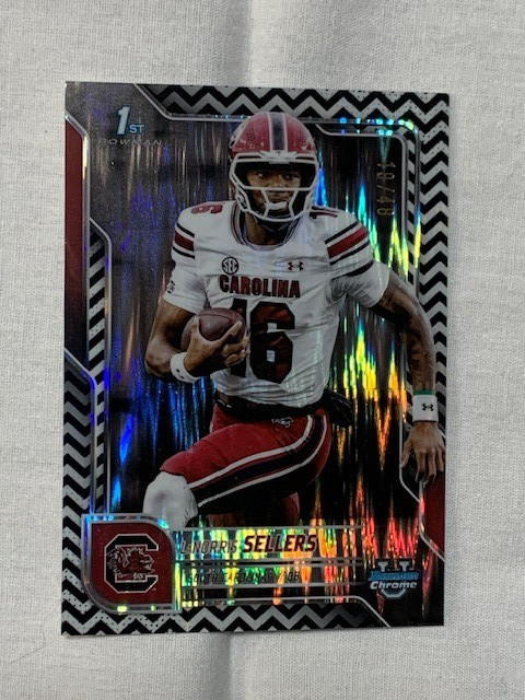 2025 Bowman University Chrome - LaNorris Sellers #168 Black & White Stealth /48