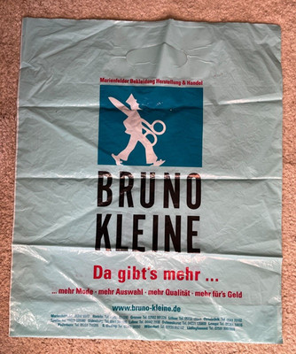 Tragetasche Plastiktüte Bekleidung ''BRUNO KLEINE Da gibt´s mehr ...'' Rar Sammler