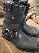 Harley Davidson Mens Hustin 7.5 Waterproof Black Leather Harness Boots D93116 EC