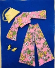 Vintage Barbie Maddie Mod Pink Floral Hippie Set With Purse & Shoes!