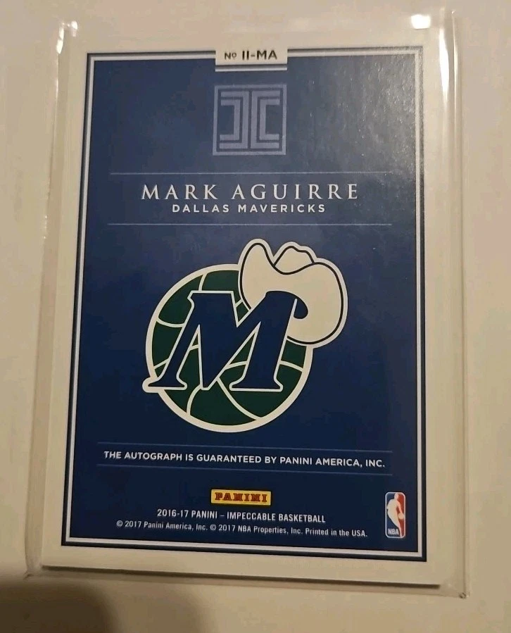2016-17 IMPECCABLE MARK AGUIRRE AUTO /99 ON CARD DALLAS MAVERICKS LEGEND! - Image 3 of 3