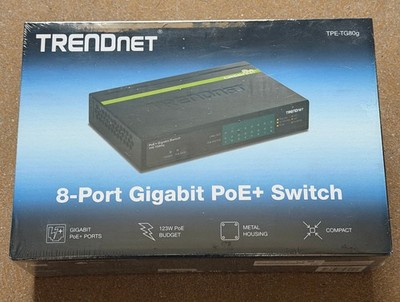 TRENDnet 8-Port Gigabit GREENnet PoE+ Switch (Model: TPE-TG80g)