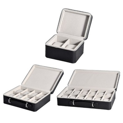 Watch Travel Box with Zip and Soft Felted Interior for Holding Watch Jewelry