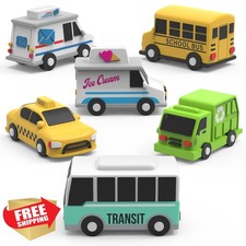 Tub Works Mold Free Bath Toys 6 Pack Sealed Car Bath Toys Toddler