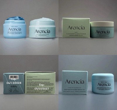 ARENCIA Fresh Cloud Sea Salt Body/Scalp Scrub & PDRN Deep Water Surge Serum BNIB