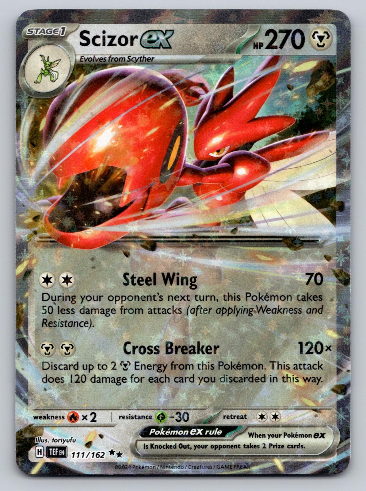 Pokemon Scizor ex 111 Holo Double Rare Temporal Forces 162 NM