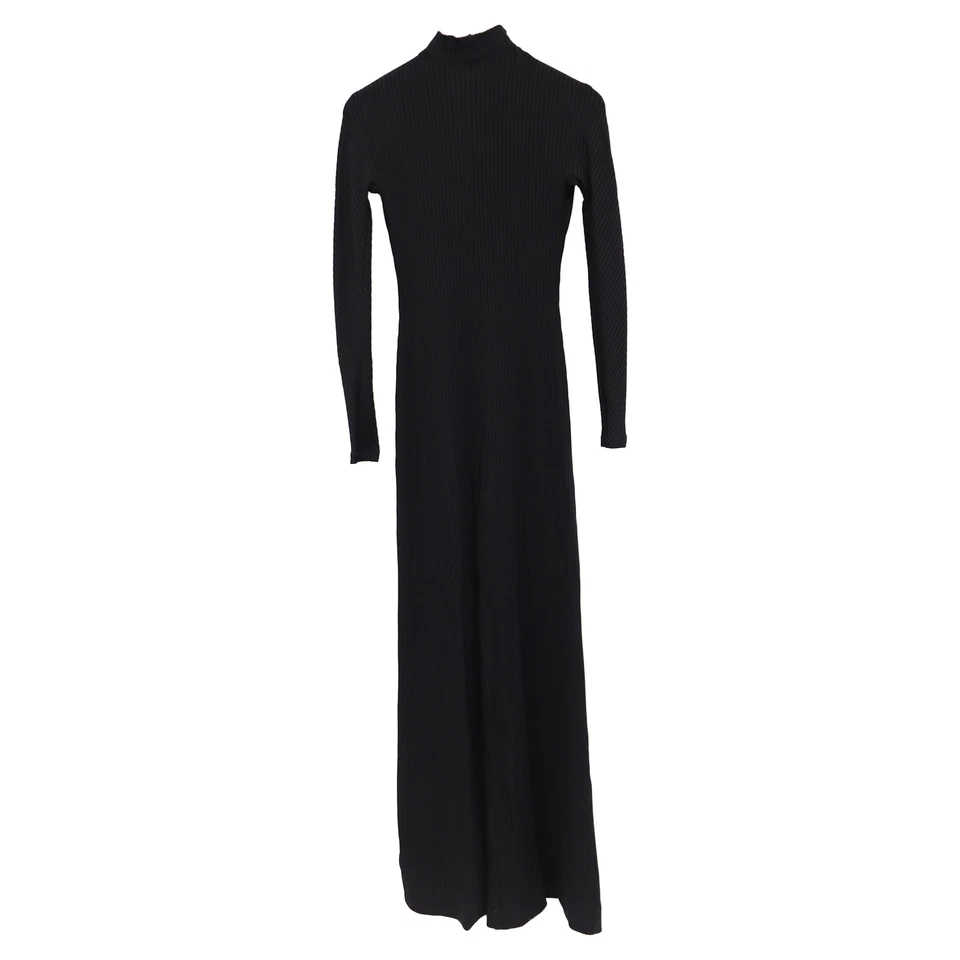 Balenciaga Ribbed Turtleneck Maxi Dress In Viscose Women Black Size 38