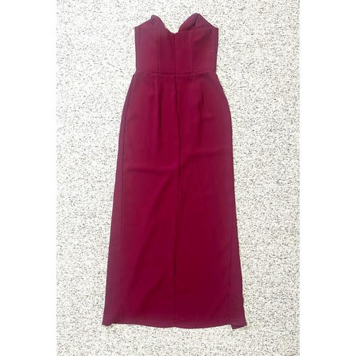 Amanda Uprichard x REVOLVE Cherri Strapless Gown Front Slit Aubergine Size M - Picture 5 of 11