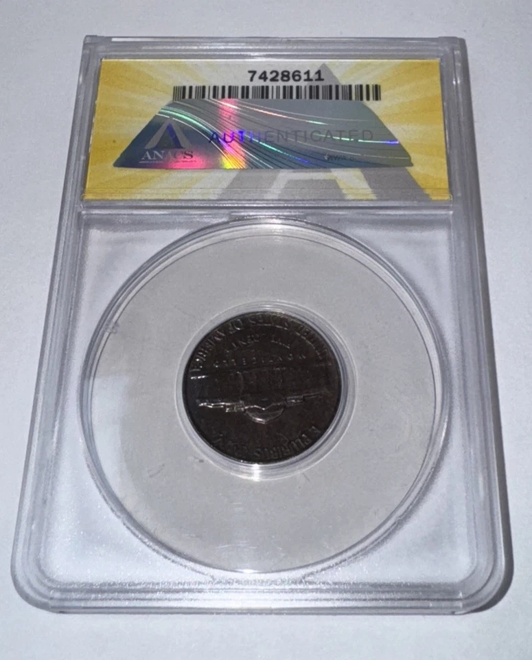 Error 1958 Jefferson Nickel ANACS MS65 "Black Beauty" Improper Alloy Mix 5c  - Image 3 of 4