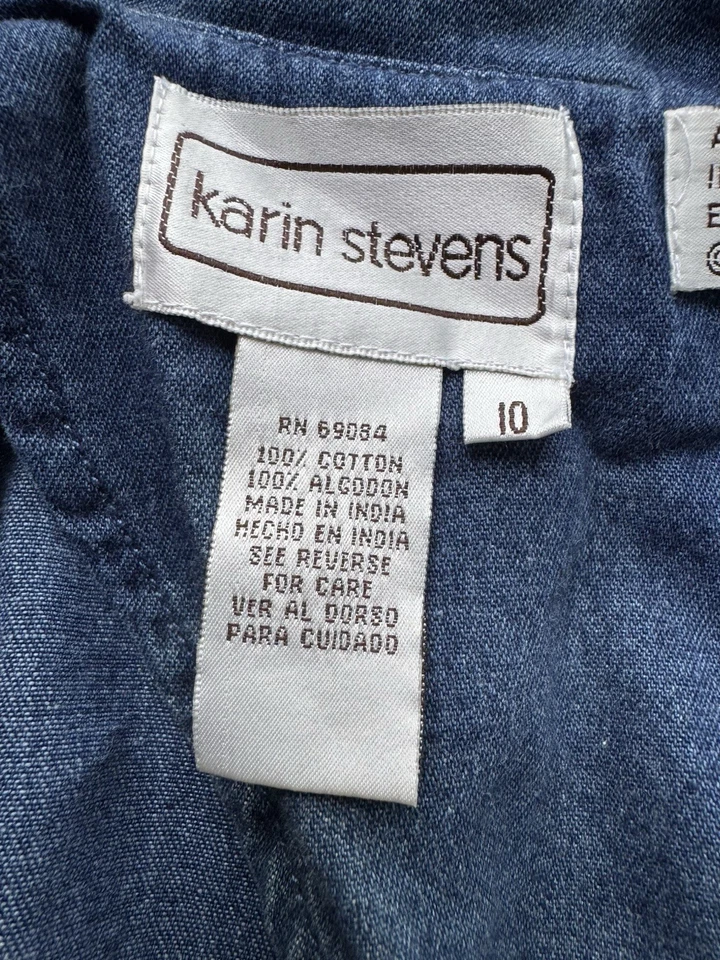 VTG Denim Dress with Jacket KARIN STEVENS 100% Cotton  - Size 10 - Image 4 of 4