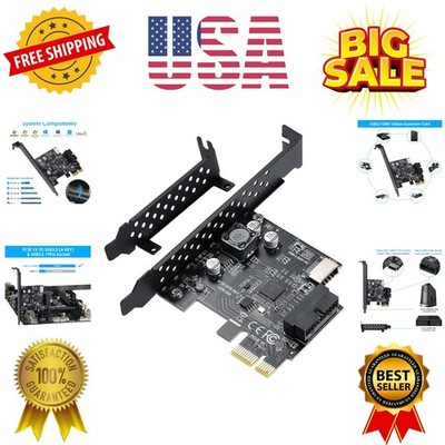 PCI-E 1X to USB 3.2 5Gbps 20pin Front Panel Header to Type-c Front Panel Head...